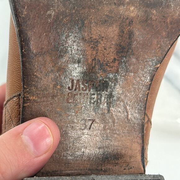 Anthropologie Jasper & Jeera brown leather caravan booties - Picture 7 of 7